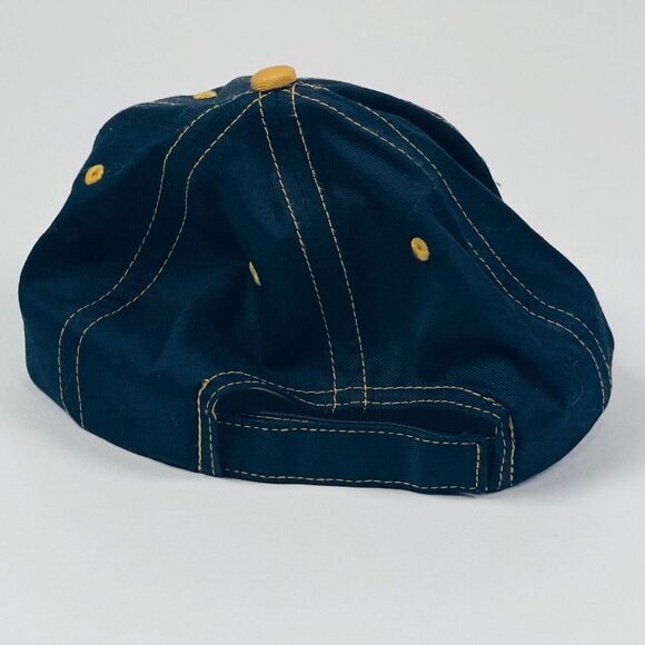 Vintage Budweiser Beer Logo Navy Blue Cap Gold Stitch Adjustable Hat  Barware - Picture 4 of 6